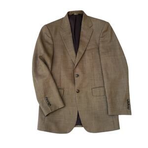 Jos A Bank Brown Wool Blazer Jacket Sport Coat Traveler's Tailored Fit 36R